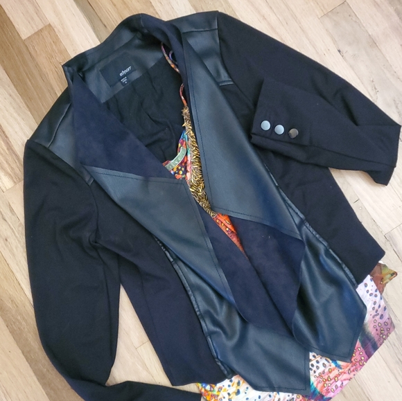 Edison leather and polyester light jacket - Picture 3 of 4